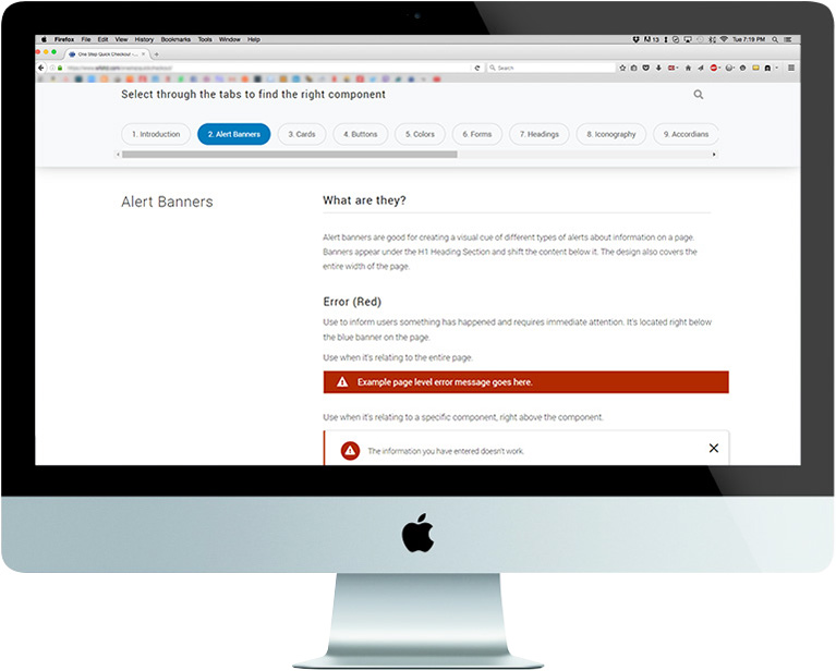 an example of the alert banners in the design system