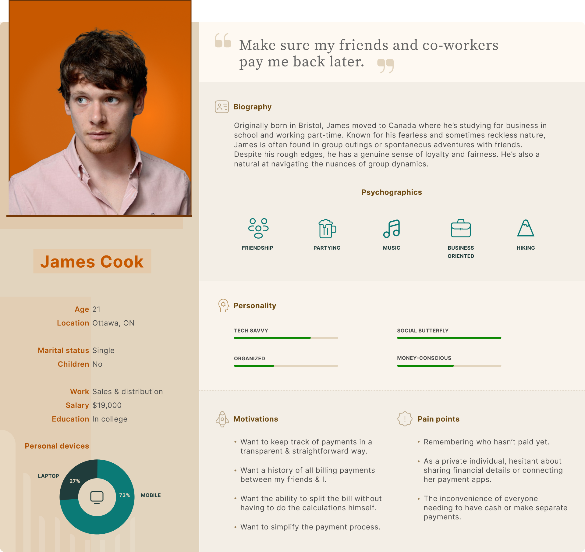 wePay persona #2 visual with information