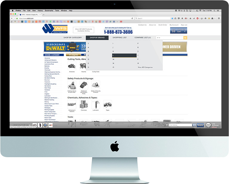 shows the first WFS website redesign UI/UX