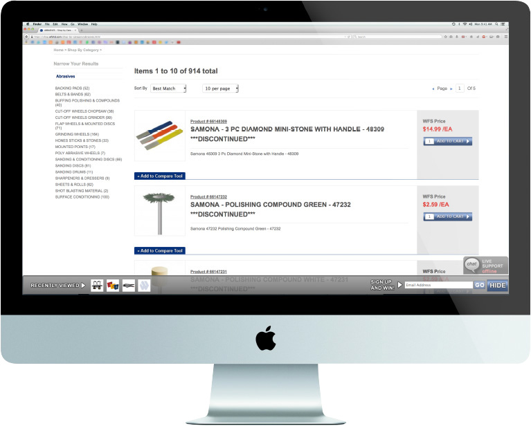 shows the second WFS website redesign UI/UX