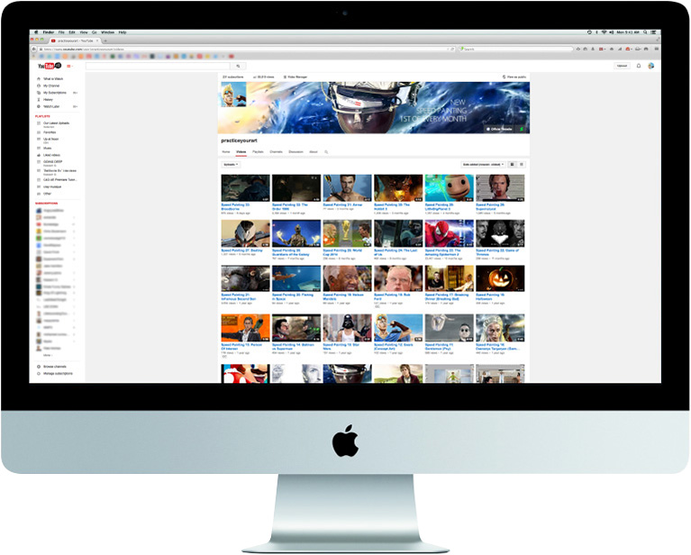 showing the page channel with several illustration videos